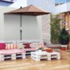 Best 2m Half Parasol Market Umbrella Garden Balcony Parasol with Crank Handle, Base, Double-Sided Canopy, Coffee - Image 10