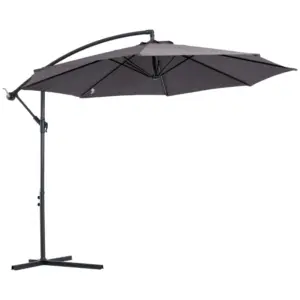 Best Cantilever Umbrella Parasol Hanging Banana Steel Dark Grey 3M Patio