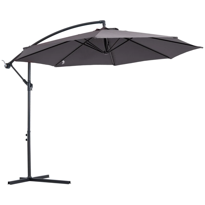 Best Cantilever Umbrella Parasol Hanging Banana Steel Dark Grey 3M Patio