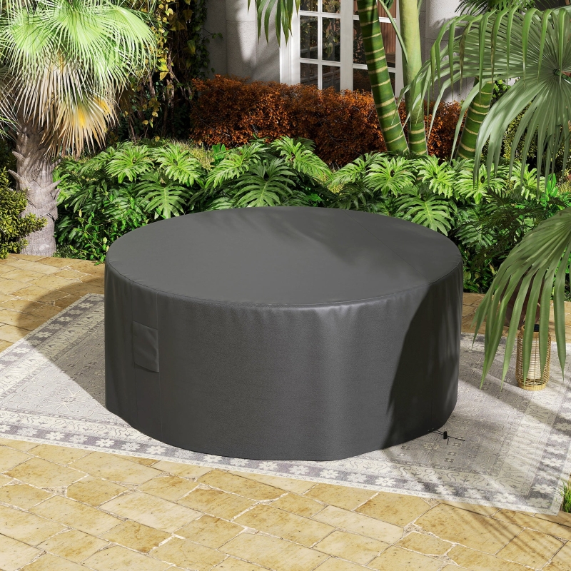 Best Garden Patio Large Furniture Set Round Cover 600D Oxford Waterproof, Ф193 x 80H cm, Black - Image 9
