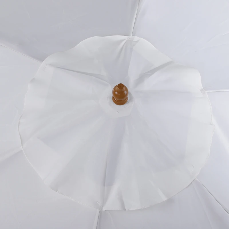 Best 2.5m Patio Umbrella, Wood Garden Parasol, Sun Shade with 6 Ribs and Top Vent for Outdoor, White - Image 7