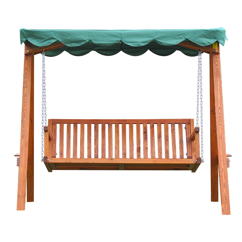 Best 3-Seater Pinewood Swing Chair-Green - Image 11