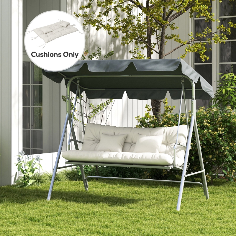 Best Back and Seat Cushion Replacement with 2 Pillows, Patio Chair Cushions Set with Ties, White - Image 10