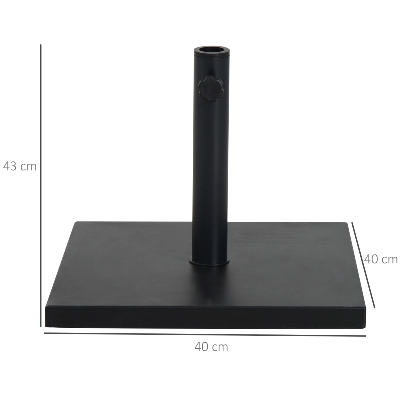 Best 11kg Square Cement Parasol Base Concrete Umbrella Weight Stand Holder Patio Outdoor Garden Black - Image 3