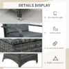 Best 2-Seater Rattan Table Chair Bistro Garden Furniture Set Wicker Table Outdoor Patio - Image 4