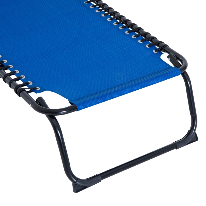 Best Foldable Sun Lounger, Outdoor 4 Level Adjustable Backrest Reclining Chaise Chair, Steel Frame Recliner Chair for Camping, Hiking, Navy Blue - Image 9