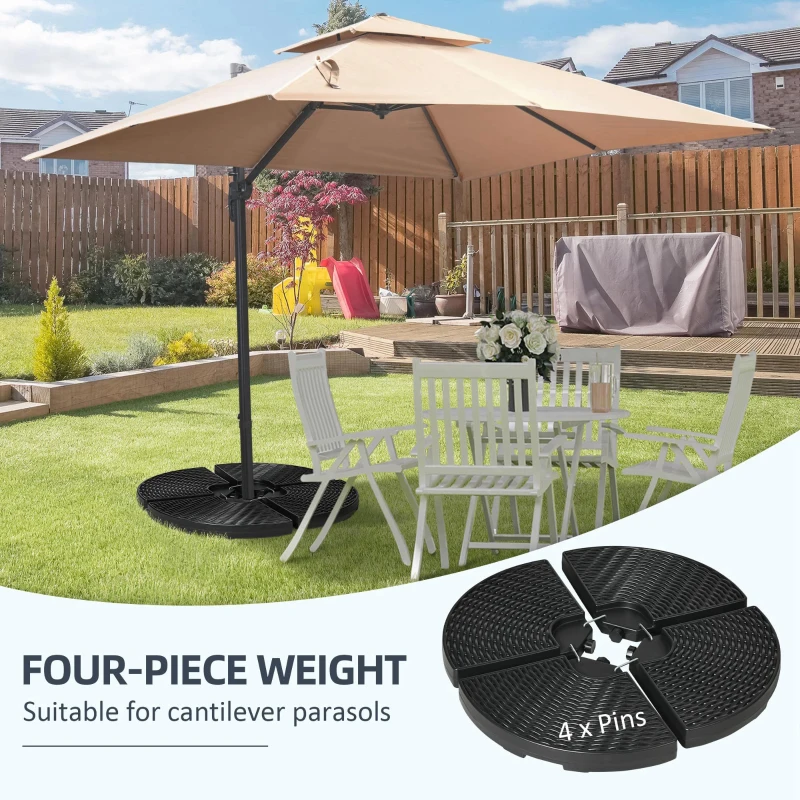 Best 52kg Four-Piece Fillable Cantilever Parasol Weight Set - Image 4