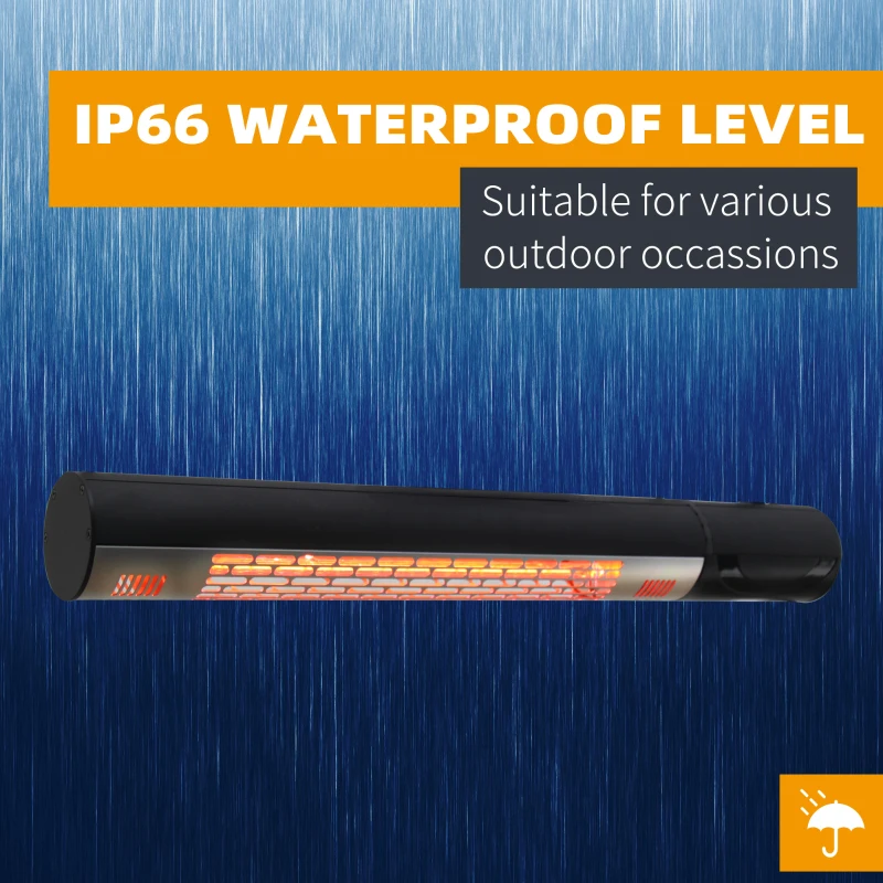 Best Outdoor Patio Garden Warmer 1500W Wall Mounted Electric Infrared Halogen Heater with Remote Control Black - Image 5