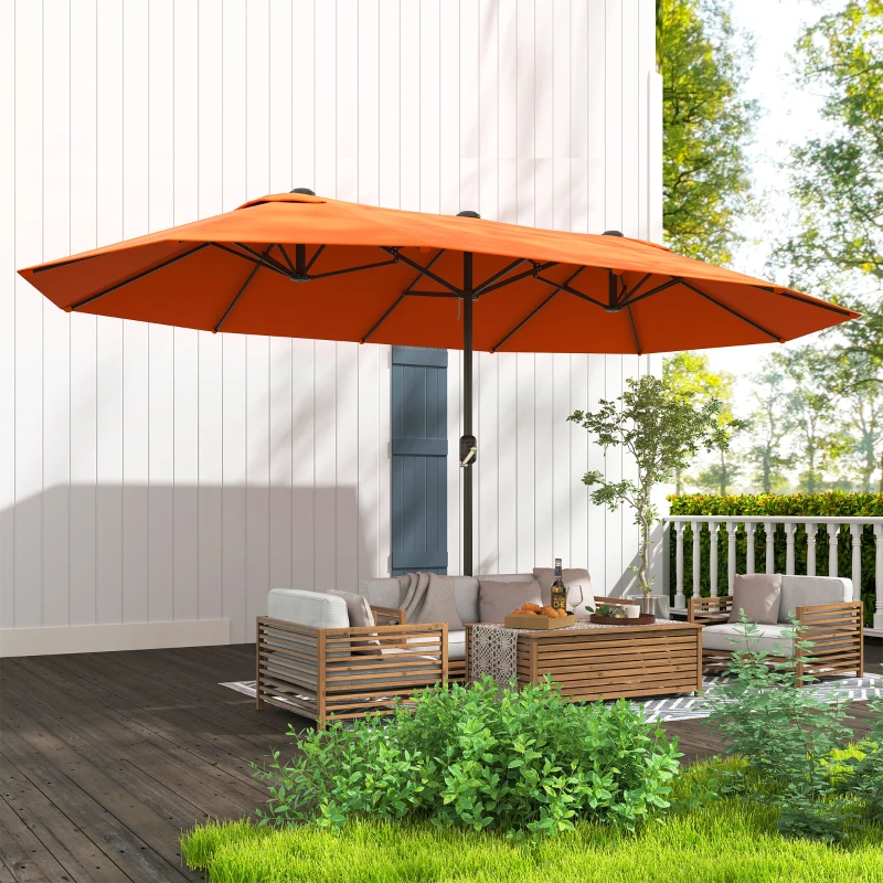 Best 4.6m Double-Sided Garden Parasol - Orange - Image 8