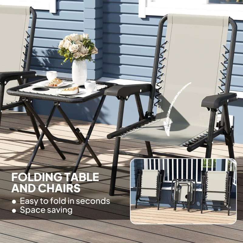 Best Three-Piece Garden Table and Chair Set - Dark Grey - Image 5