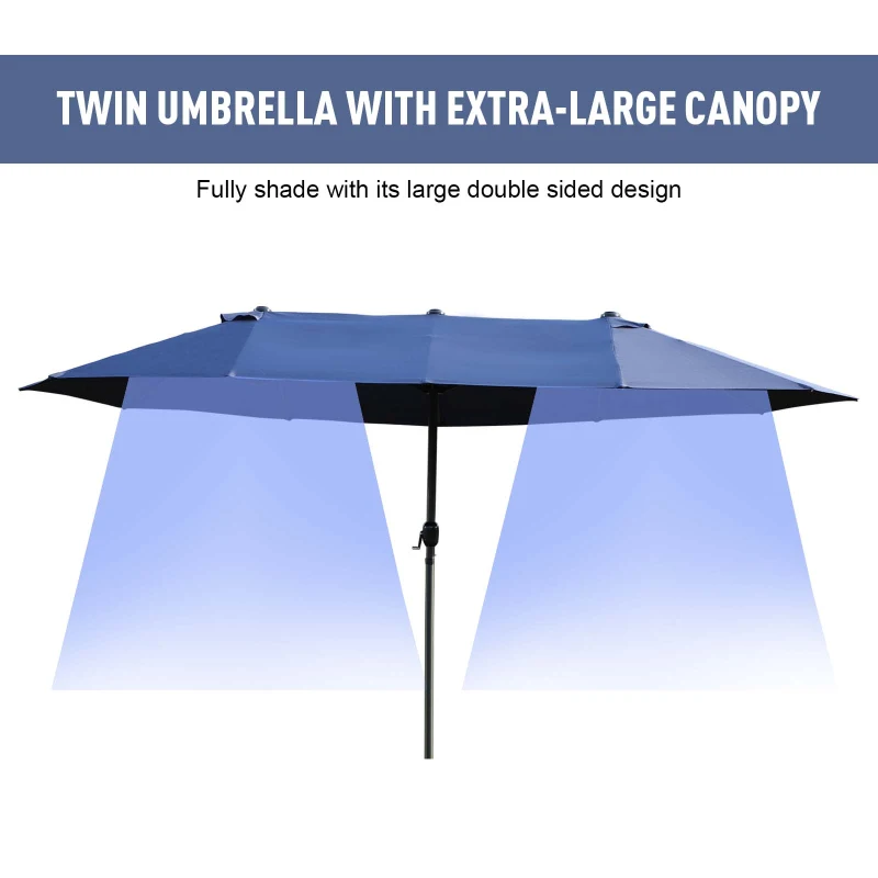 Best Double-side Umbrella Parasol, Φ2.7x4.6Wx2.4H m-Blue - Image 4