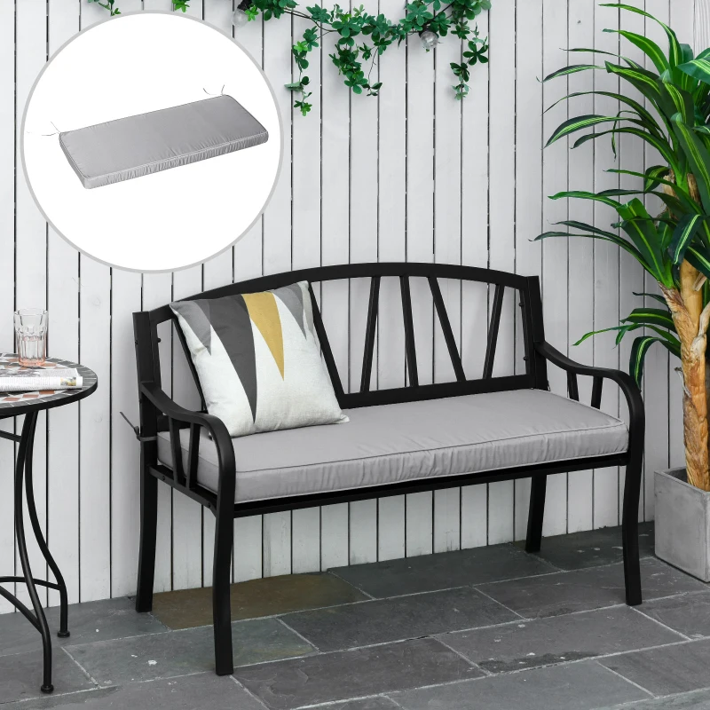 Best 2 Seater Garden Bench Cushion -Light Grey - Image 2