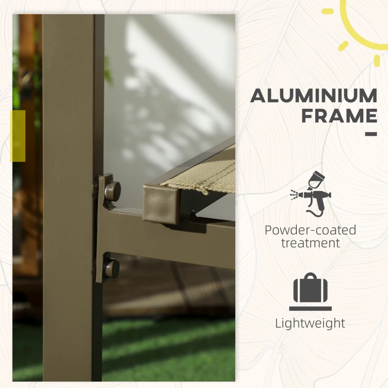 Best Set of Two Aluminium Stacking Garden Chairs - Khaki - Image 4