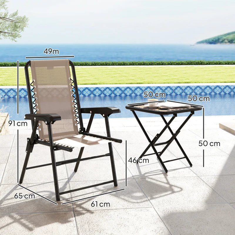 Best Three-Piece Garden Table and Chair Set - Khaki - Image 3