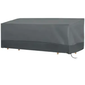 Best Rectangular Patio Garden Furniture Cover Waterproof for 3 Seater Sofa Bistro Set, UV Resistant Protection 600D Oxford Fabric Rattan Lounge Clean Cover, 190 x 72 x 76cm, Grey