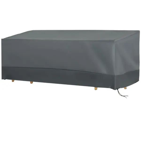 Best Rectangular Patio Garden Furniture Cover Waterproof for 3 Seater Sofa Bistro Set, UV Resistant Protection 600D Oxford Fabric Rattan Lounge Clean Cover, 190 x 72 x 76cm, Grey
