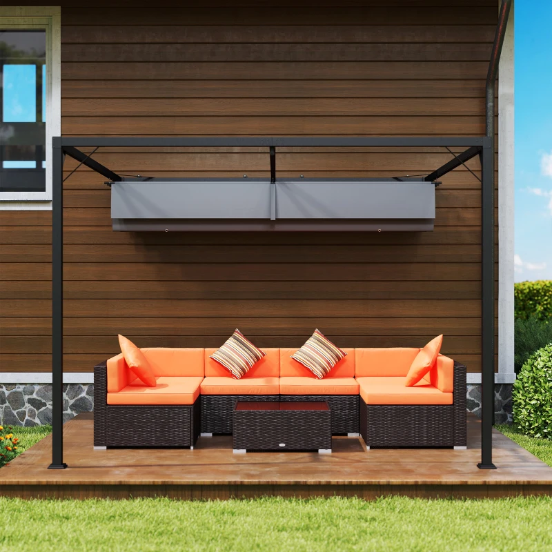 Best 3 x 3(m) Outdoor Pergola with Retractable Canopy - Grey - Image 8