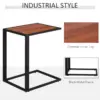 Best C-Shaped Side Table, Sofa End Table with Metal Frame, Accent Couch Table for Living room, Bedroom, Walnut and Black - Image 5