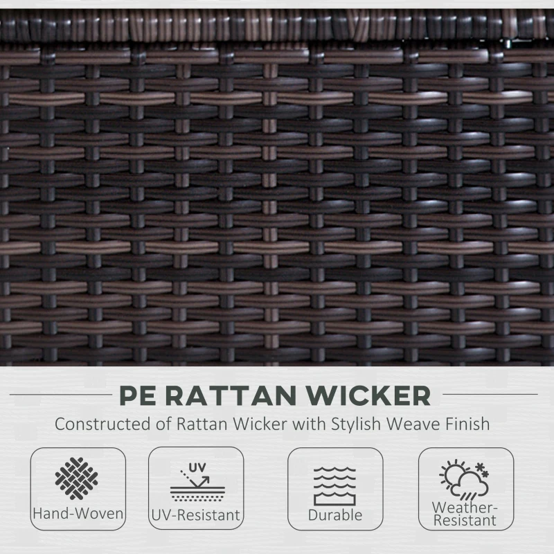 Best 6 PC Rattan Sofa Coffee Table Set Sectional Wicker Weave Furniture for Garden Outdoor Conservatory w/ Pillow Cushion Brown - Image 4