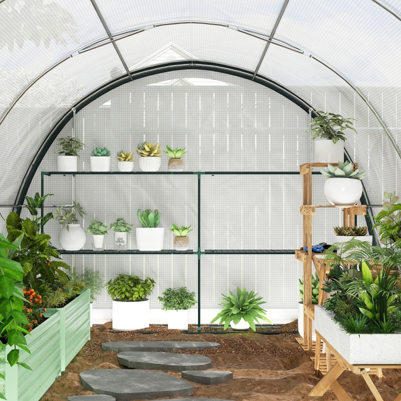 Best 4 x 3(m) Walk-In Tunnel Greenhouse, with Accessories - White - Image 9