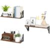 Best Set of 3 Wall Shelves, Vintage Wall Mounted Floating Shelves for Living Room, Entryway, Bedroom, Rustic Brown - Image 11