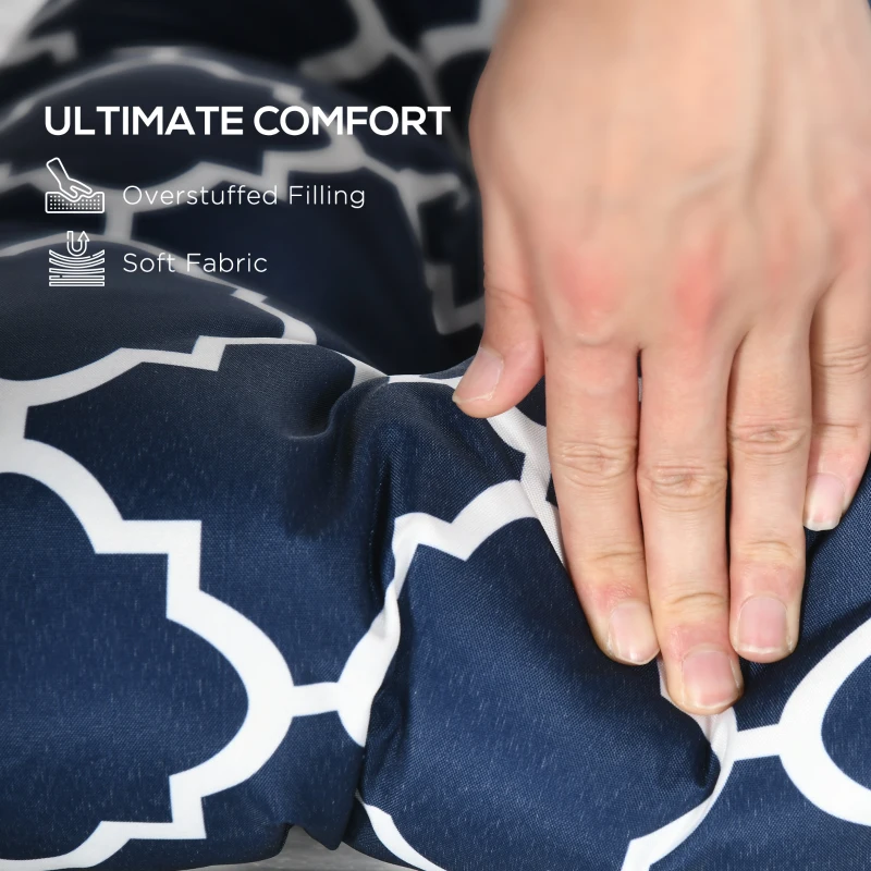 Best Set of Two Patterned Outdoor Seat Cushions - Blue/White - Image 4