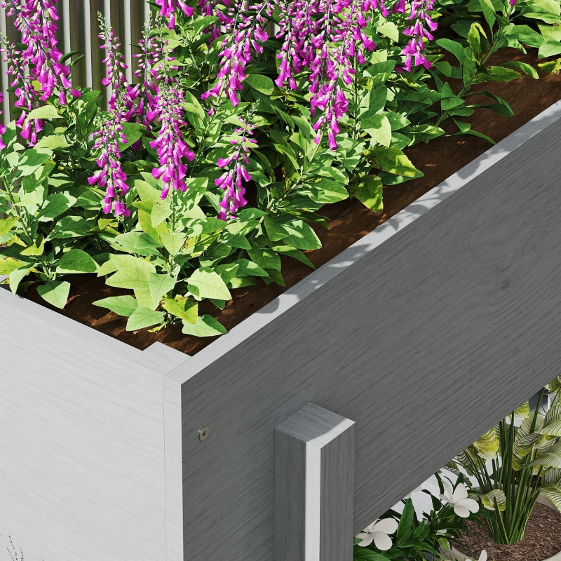 Best Wooden Two-Tier Raised Planter - Grey - Image 8