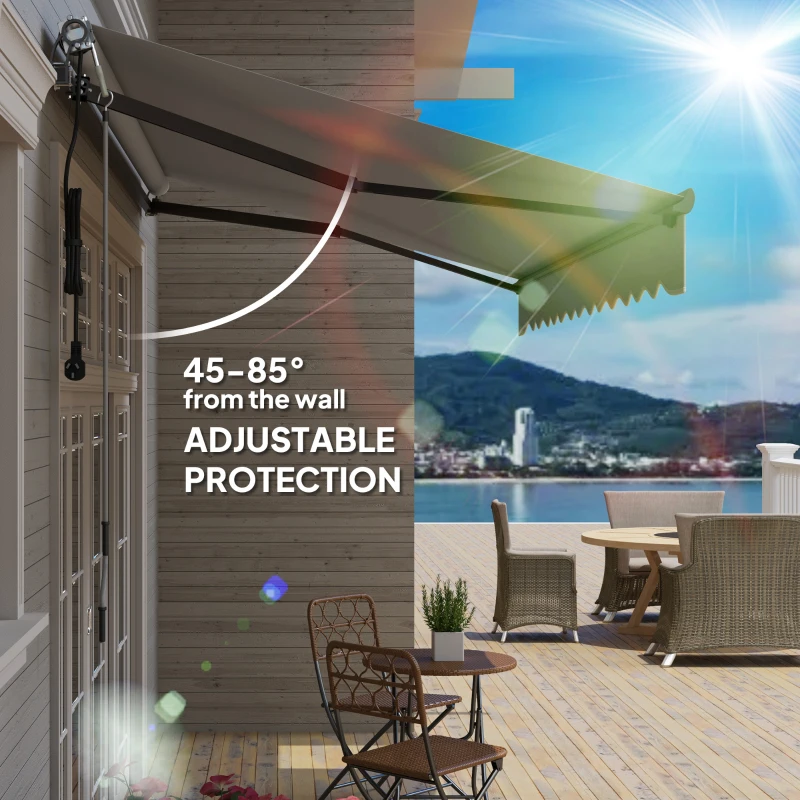 Best 3.5 x 3(m) Electric Awning with Remote Controller, Aluminium Frame DIY Retractable Awning, UV30+ Sun Shade Canopy for Garden Patio Deck Door Window, Light Grey - Image 6
