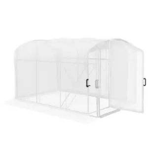 Best Polytunnel Greenhouse Walk-in Grow House with UV-resistant PE Cover, Door and Galvanised Steel Frame, 2 x 2 x 2m, White