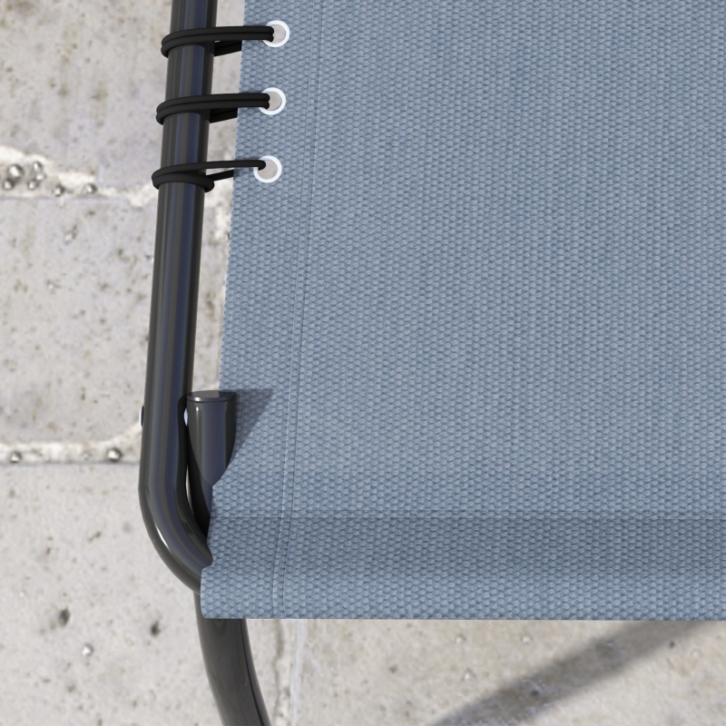 Best Set of Two Folding Sun Loungers, with Four-Position Backs - Grey - Image 9