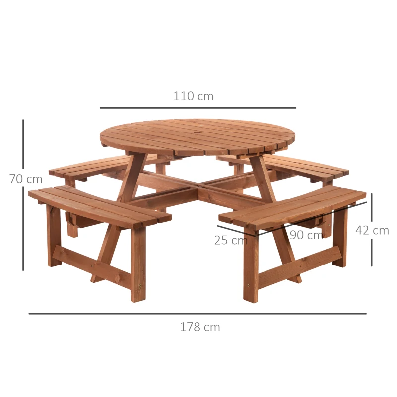 Best 8-Seater Wooden Picnic Set-Fir Wood - Image 3