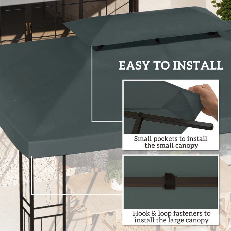 Best Gazebo Roof Replacement, for 3 x 4m Frames - Grey - Image 5