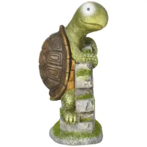 Best Vivid Tortoise Art Sculpture with Solar LED Light, Colourful Garden Statue, Outdoor Ornament Home Decoration for Porch, Deck, Grass