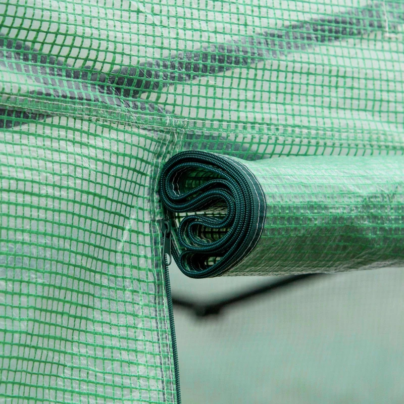 Best Polytunnel Greenhouse Walk-in Grow House Tent with Roll-up Sidewalls, Zipped Door and 6 Windows, 3x3x2m Green - Image 8