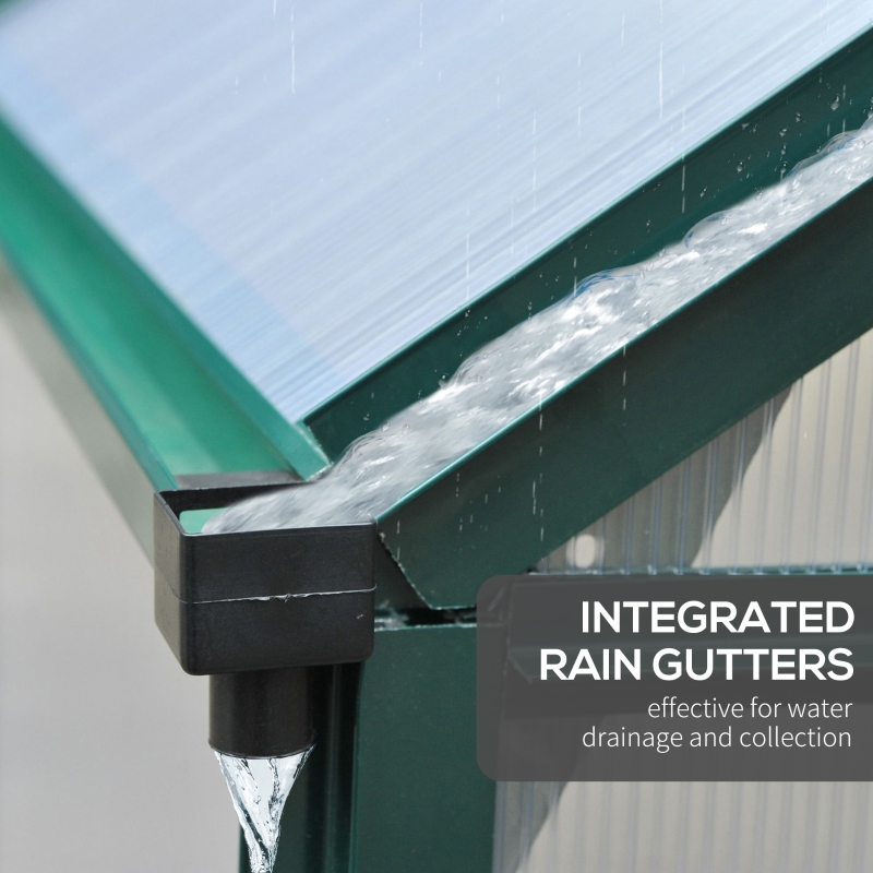 Best 6 x 6ft Polycarbonate Greenhouse, Large Walk-In Green House with Slide Door and Window, Garden Plants Grow House with Aluminium Frame and Foundation, Dark Green - Image 9