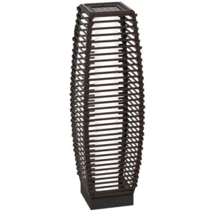 Best Rattan Solar Floor Lamp, 68cm Tall Outdoor Garden Lantern Pathway Light & Decorative Lighting with Auto On/Off LED Lights, IP44, for Porch, Yard, Courtyard, Deck, Brown
