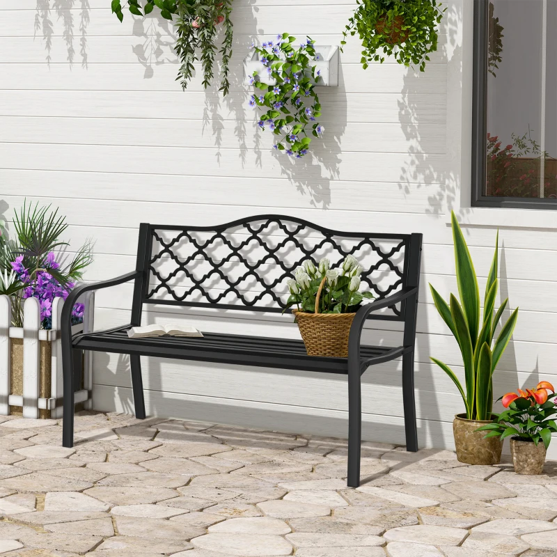 Best 2-Seater Garden Bench Antique Loveseat for Yard, Lawn, Porch, Patio, Steel - Image 2