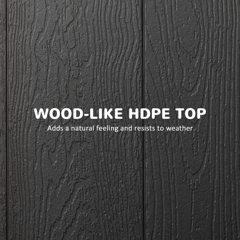 Best Folding Garden Dining Table for 6, Rectangular Outdoor Dining Table with HDPE Tabletop, Foldable Garden Table with Steel Frame for Balcony, Porch, Charcoal Grey - Image 5