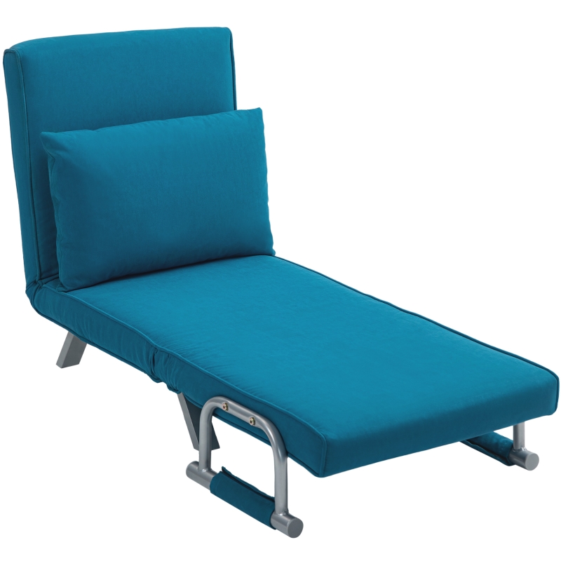 Best 4-in-1 Faux Suede Chair Bed - Blue - Image 11