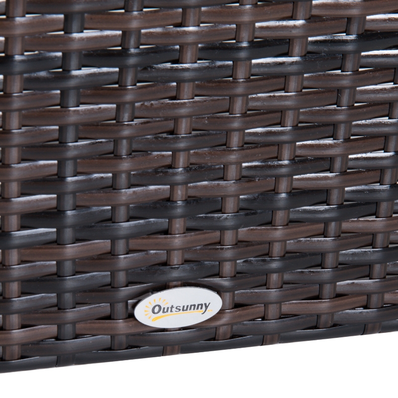 Best Rattan Footstool Wicker Ottoman with Padded Seat Cushion Outdoor Patio Furniture for Garden Poolside Living Room, 50 x 50 x 35 cm, Brown - Image 9