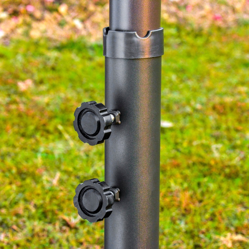 Best 4.6M Sun Umbrella Canopy Double-sided Crank Sun Shade w/ Cross Base Dark Green - Image 12