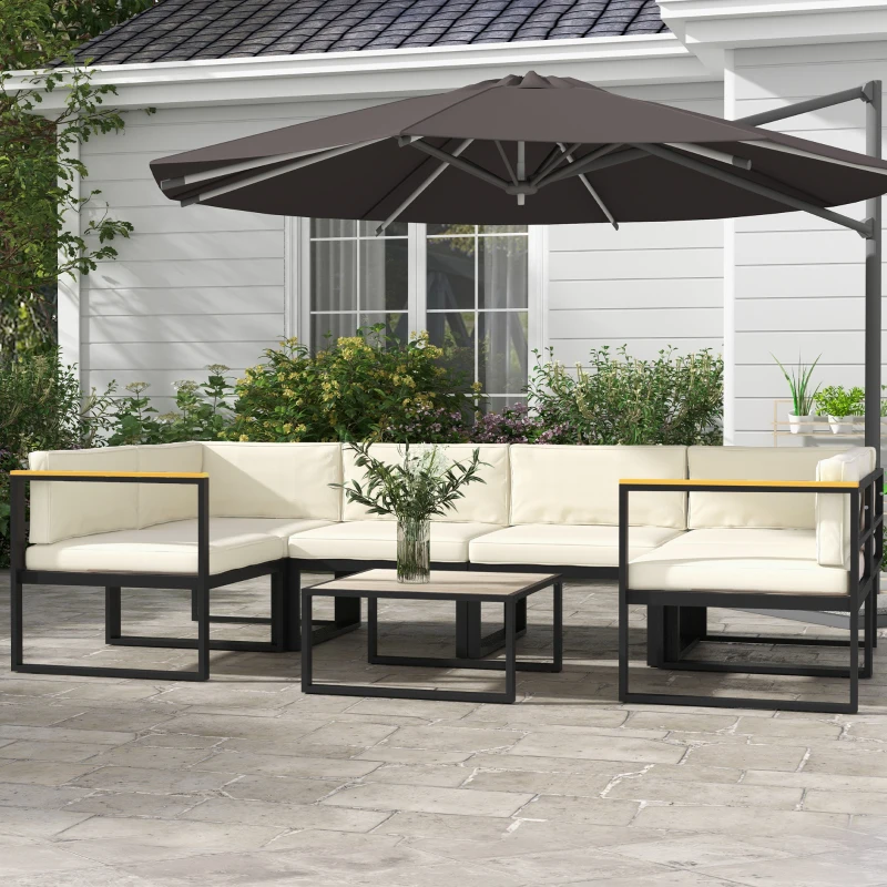 Best Outdoor Replacement Seat Cushions for Rattan Furniture, 7 Seat Cushions and 7 Back Cushions for Patio Conversation Set - Image 2