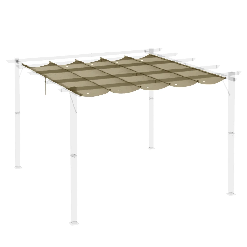 Best Retractable Pergola Shade Cover, Replacement Canopy Fabric for 3 x 3 (m) Pergola, Gazebo Retractable Roof, Tan - Image 8
