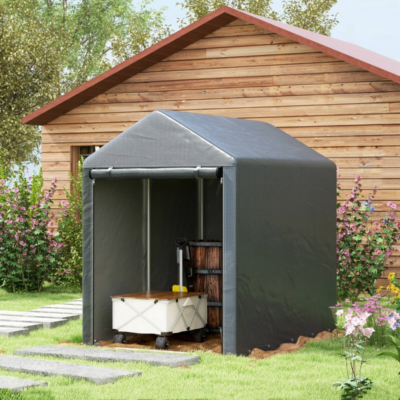 Best 179 x 120cm Temporary Garden Shed, with Accessories - Dark Grey - Image 10