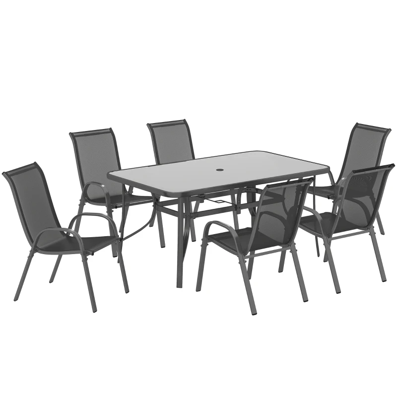 Best Seven-Piece Outdoor Dining Set - Charcoal Grey