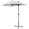 Best 2m Half Parasol Market Umbrella Garden Balcony Parasol with Crank Handle, Base, Double-Sided Canopy, Cream White - Image 11
