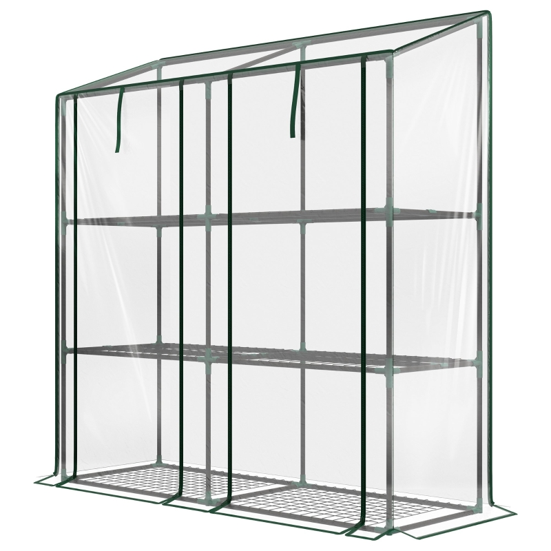 Best 46 x 143cm Mini Lean-To Greenhouse, with Three Inner Shelves - Image 11