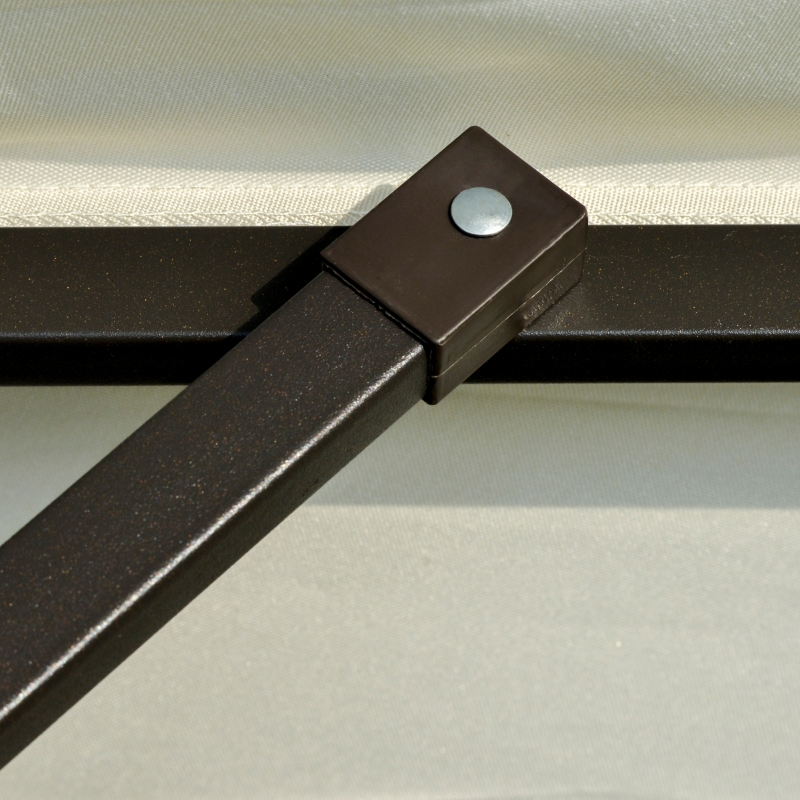 Best 4.6M Sun Umbrella Canopy Double-sided Crank Sun Shade w/ Cross Base Off White - Image 10