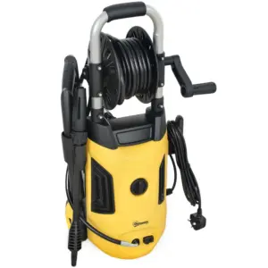 Best 1800W High Pressure Washer, 150 Bar Pressure, 420 L/h Flow, Portable Power Washer Jet Wash Cleaner with Adjustable Nozzle, 6M Hose, Hose Reel, Steel Handle for Home Patio Car Driveway, Yellow