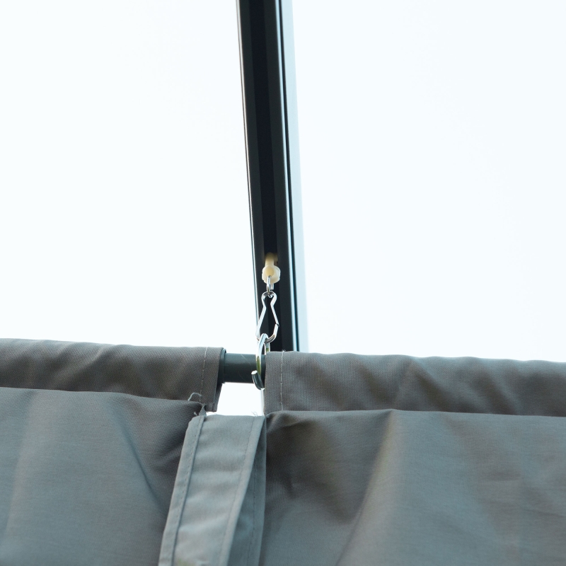 Best 3 x 2m Metal Outdoor Pergola with Retractable Roof, Outdoor Gazebo Canopy Shelter with Drainage Holes for Garden, Patio, Lawn, Grey - Image 9